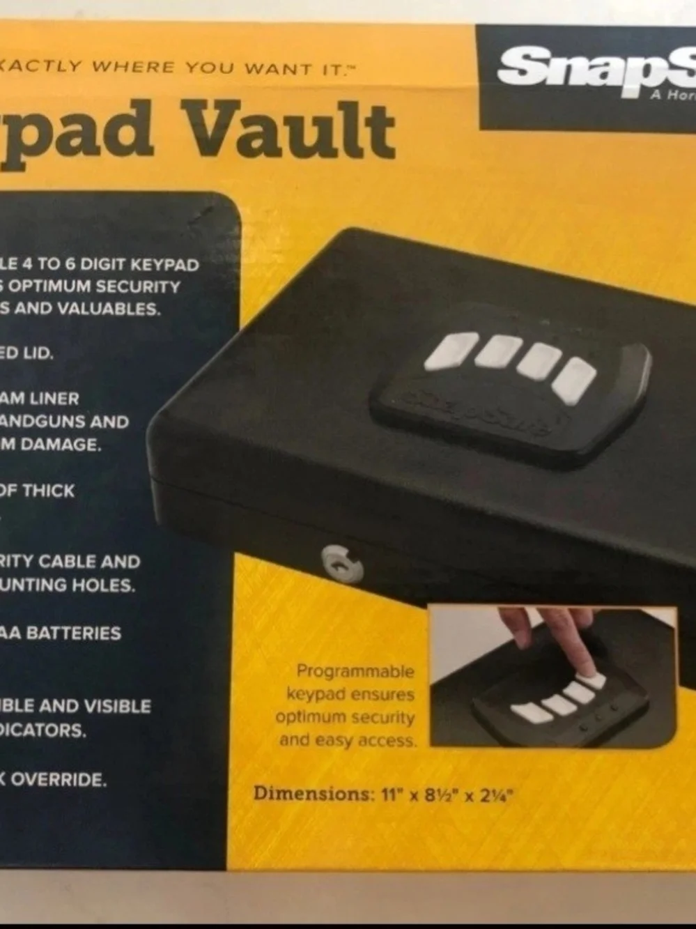 SnapSafe Keypad Vault - Black